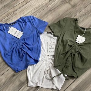 Bundle of 3 Zara scrunch shirts brand new